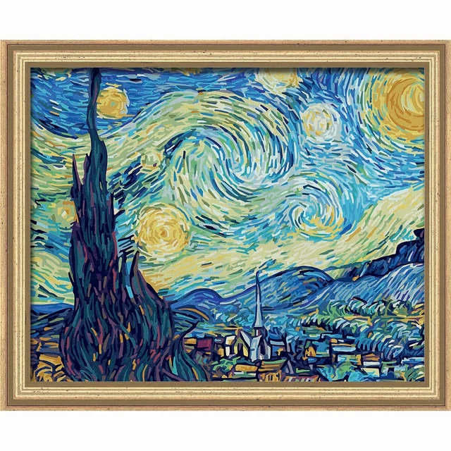 Schipper Van Gogh's Starry Night Kit & Frame Paint-by-Number Kit