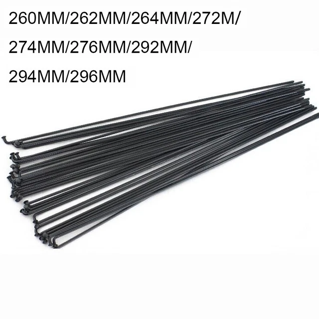 BULLSPANN 14 Rayons Vélo 285 Mm + 14 Mamelons 12 Mm – Acier Carbone Noir, Kit Réparation/Renfort Roue Vélo Universel
