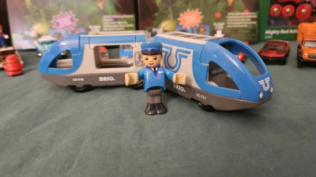 Brio Train 33506 Blue Travel Battery Train EUC TESTED & WORKS Thomas Comp.