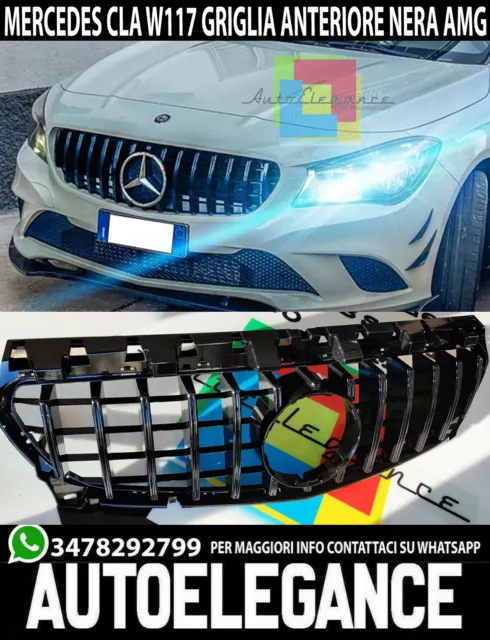 Griglia Anteriore Mercedes Cla W117 2013-2016 Mascherina Nera Amg Panamericana