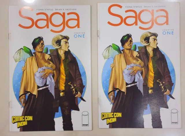 Dos copias Saga #1 India Comic Con Variant Image Comics BrianK Vaughn Staples