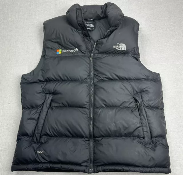 THE NORTH FACE Puffer Vest Men’s XL Black 700 Goose Down Embroidered ...