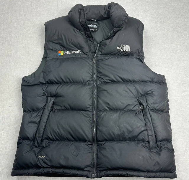 THE NORTH FACE Puffer Vest Men’s XL Black 700 Goose Down Embroidered