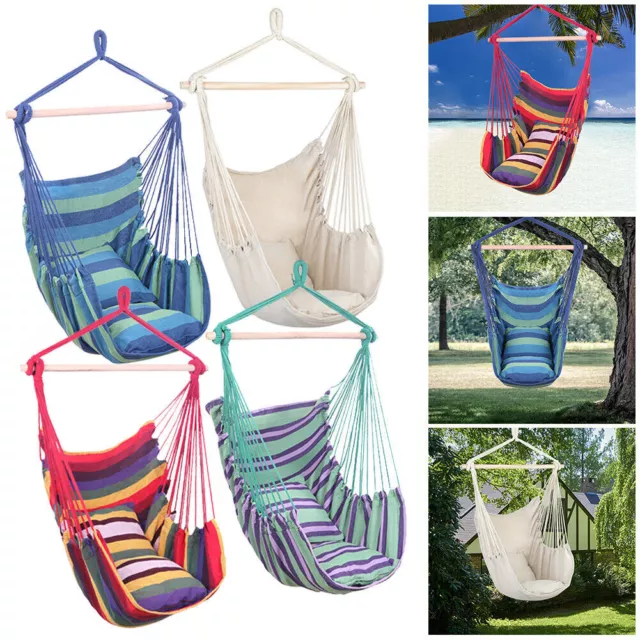 Hammock Hanging Rope Chair Porch Swing Seat Patio Yard Indoor Outdoor Camping Hammock Hanging Rope Chair Porch Swing Seat Patio Yard Indoor Outdoor Camping