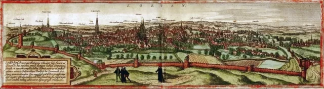 Reproduction plan ancien de Louvain (Leuven) 1572