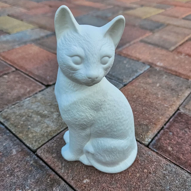 Bisque de cerámica realista gato gatito 6,5" en stock listo para pintar cerámica