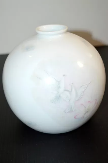 SUPERBE VASE BOULE PORCELAINE LIMOGES signé THARAUD COUPLE de COLOMBES XXe DECO