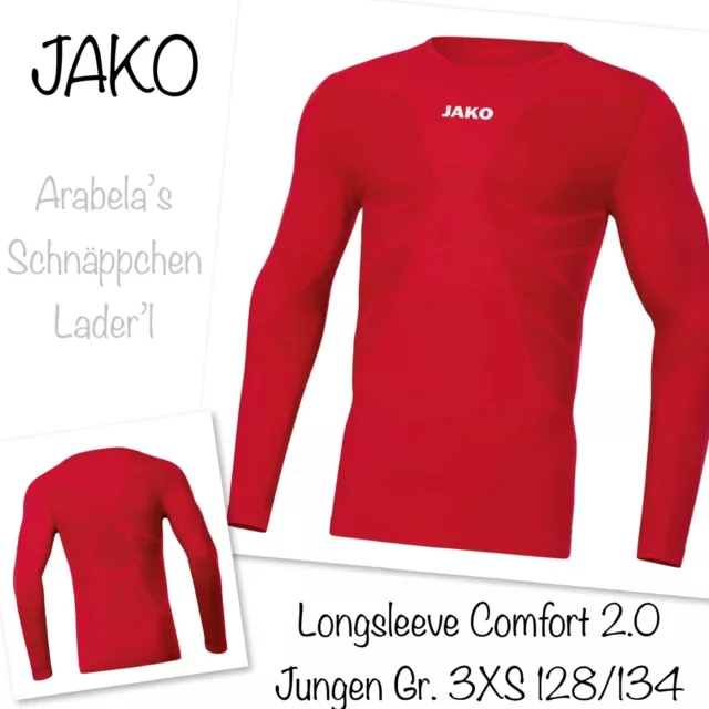 JAKO Longsleeve Comfort 2.0 Jungen sportrot Gr. 3XS 128/134