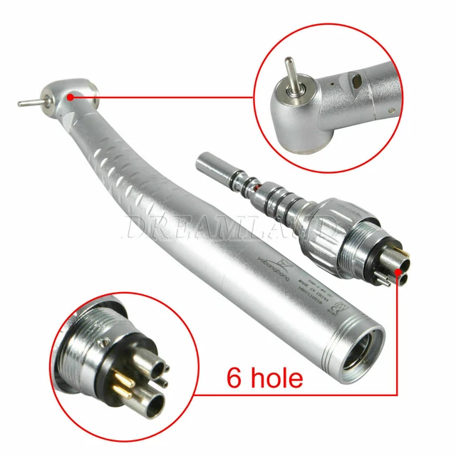 Dental LED Fiber Optic High Speed turbine Handpiece fit Lux Coupler 6Hole dxo