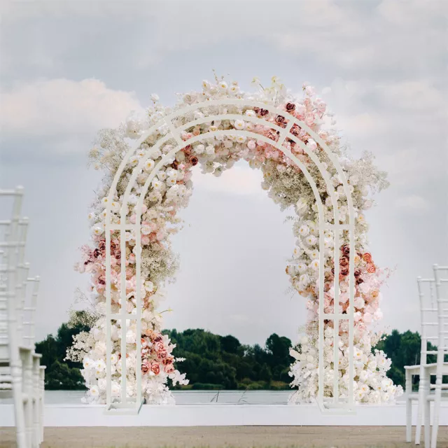 Strong 3-Pole Wedding Arch Stand Metal Flower Rack Door Frame Background Garden