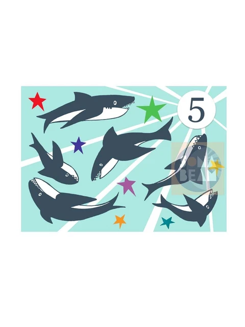 Baby Shark Geburtstagskarte – Personalisierbar Mit Aufklebern, 15,2 X 22,8 Cm, Mit Umschlag