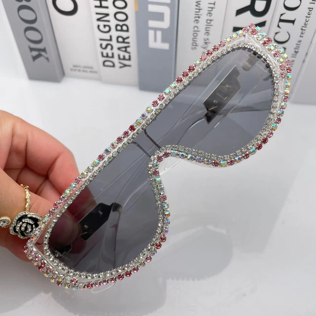 Bling Colorful Rhinestone Womens Sunglasses UV400 Personalized For Party Prom N