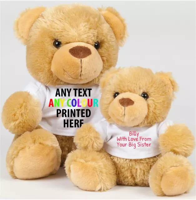 Personalised Teddy Bear Toy Custom Print T-Shirt Special Occasion Birthday Gift