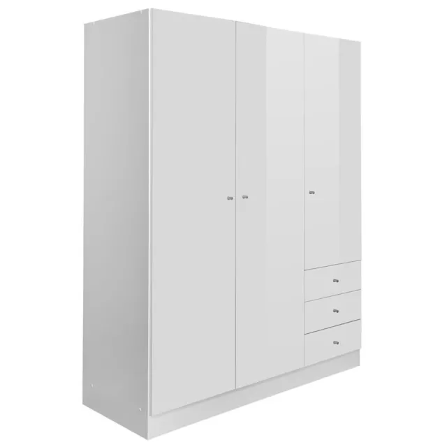 Kleiderschrank - weiß Hochglanz - 150 cm breit Kleiderschrank Schrank