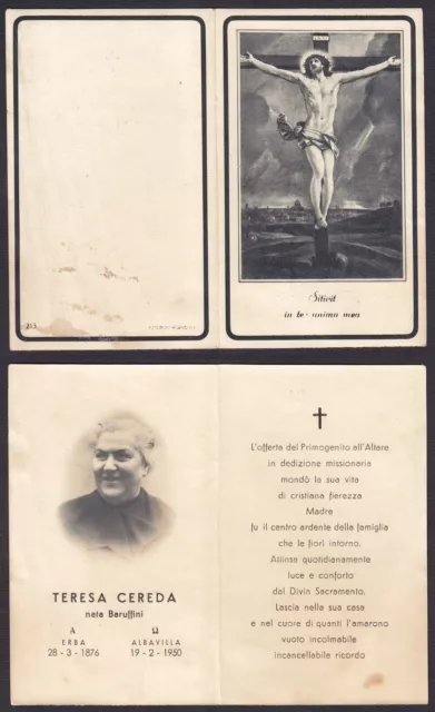 Luttino 06 Gesù Crocifisso - Santino Holy Card - Erba Albavilla Villalbese 1950