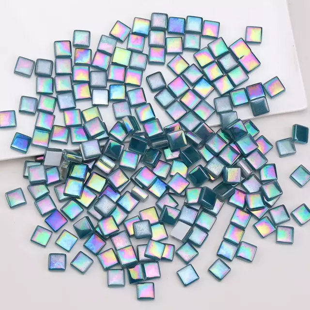 Yatinkim Mosaic Tiles 160Pcs Bulk Square Glass Pieces Glitter DIY Crafts Decorat