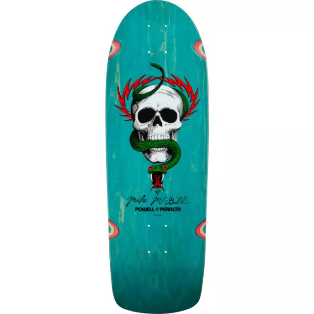 Powell Peralta Mike McGill Skull & Snake Skateboard Deck - 10" Teal Stain