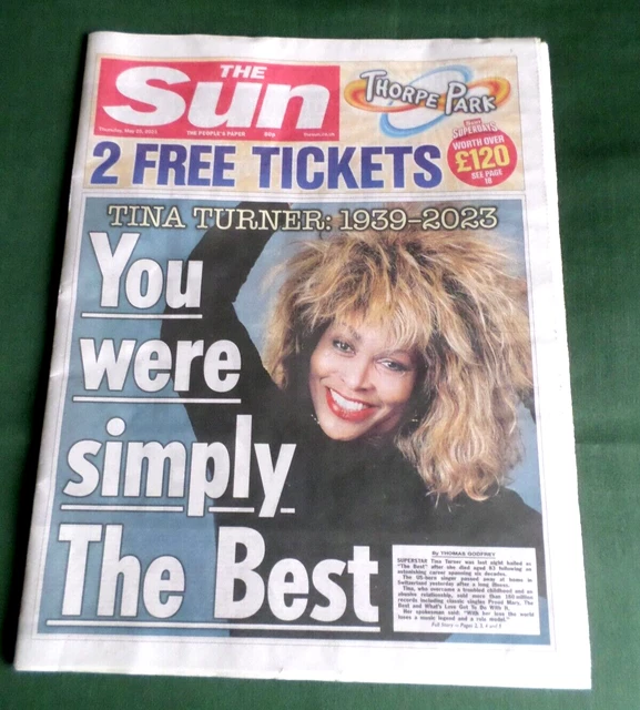 The sun uk newspaper 25 may 2023 tribute to tina turner 9 99