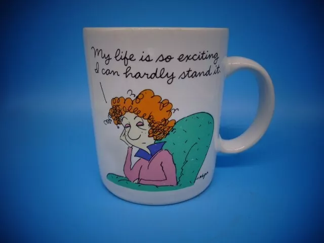 Vintage 1987 Hallmark Mug My Life is So Exciting I Can Hardly Stand It    FS