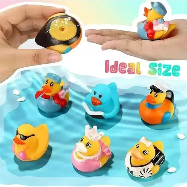 25 New Assorted Rubber Ducks Mini Floating Duckies Kids Toy Gifts Random Designs 3