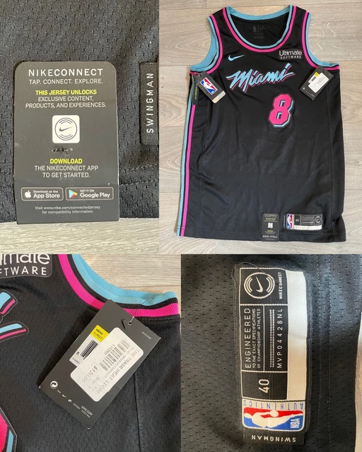 Black pink and blue miami heat jersey cheap