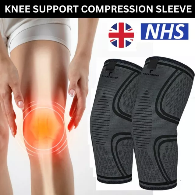 2x Knee Support Compression Sleeve Brace Patella Arthritis Pain Relief Gym