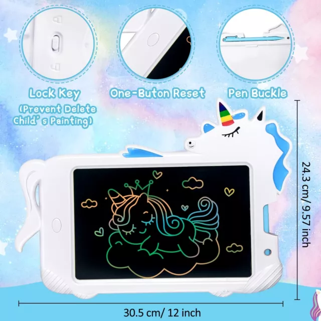 Tablet Unicorno 10 pollici LCD regalo compleanno ragazze e ragazzi giocattoli 2