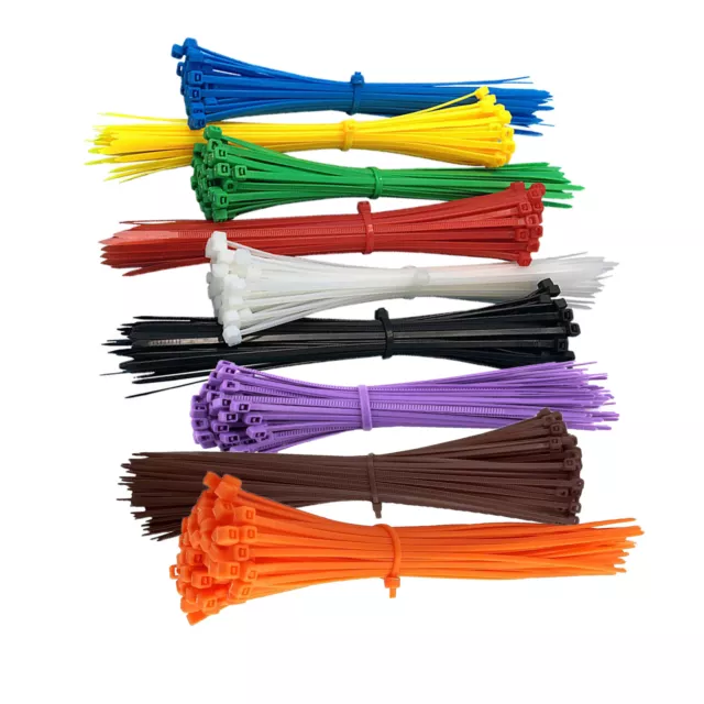 All Sizes 100x Colour Cable Ties Extra Strong Long Heavy Duty Nylon Zip Ties
