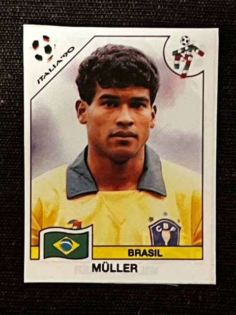 Sticker Panini World Cup Italy 90 Muller Brasil # 209 Recup Removed