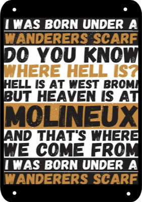 Wolverhampton Wanderers Fc Wolves Canzone Cant Insegna Metal Targa