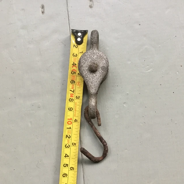 vintage pulley wheel & hook. Hanging Hook. Runs Freely. Metal Steel