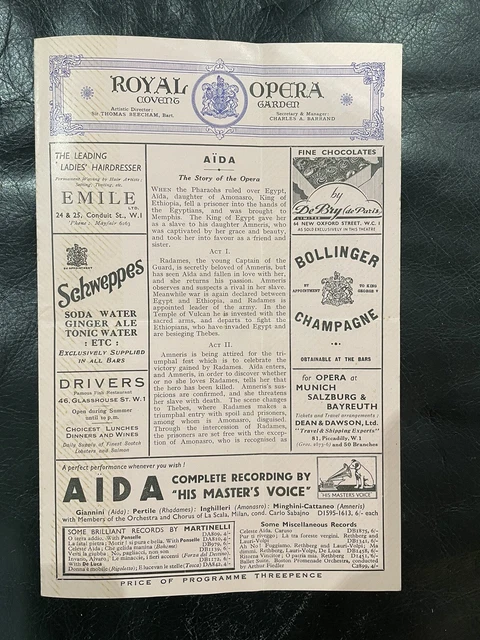 ROYAL OPERA COVENT Garden 1937 Coronation Night Programme £40.00 ...