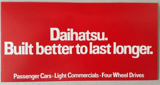 Daihatsu Range Brochure c.1983 - Charade Domino Charmant Fourtrak 850 Van Pickup