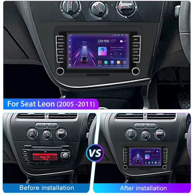 Android 12 Car Stereo Radio CarPlay For Seat Leon MK2 05-2011 GPS Sat Navi 1+32G 3