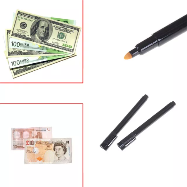 2pcs Currency Money Detector Money Checker Counterfeit Marker Fake  TesterOY