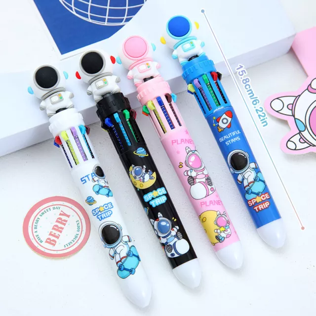 10 Colors Multi-color Ballpoint Astronaut Pen Kawaii Cartoon Press-type Color