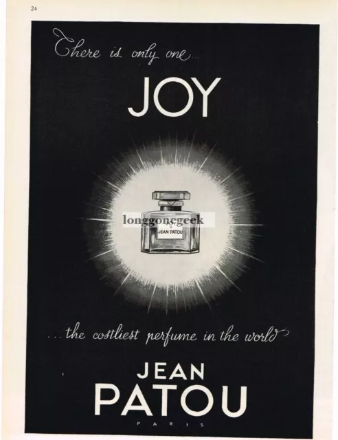 1959 JEAN PATOU JOY Eau de Toilette Perfume Vintage Ad $8.95 - PicClick