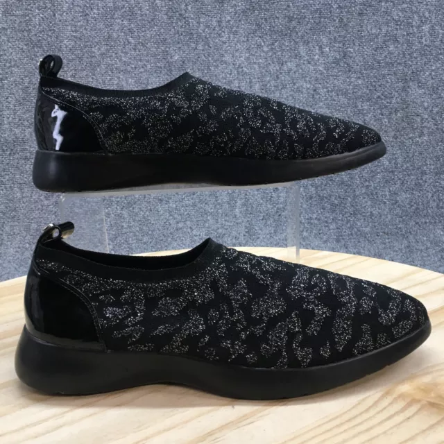 Taryn Rose Shoes Womens 8 B Slip On Loafers Black Fabric Almond Toe Waterproof