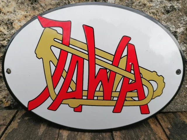 PLAQUE ÉMAILLÉE JAWA Enamel Sign no Dniepr Ural Mz Bmw Puch Zundapp EUR ...