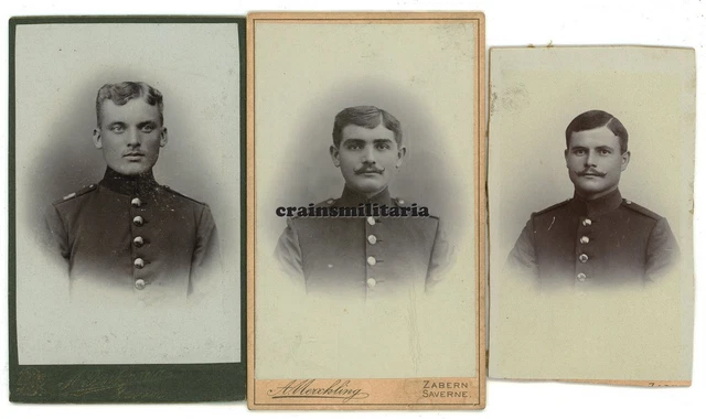 3x Orig. Foto CDV Portrait Soldaten in ZABERN Elsass Saverne Frankreich