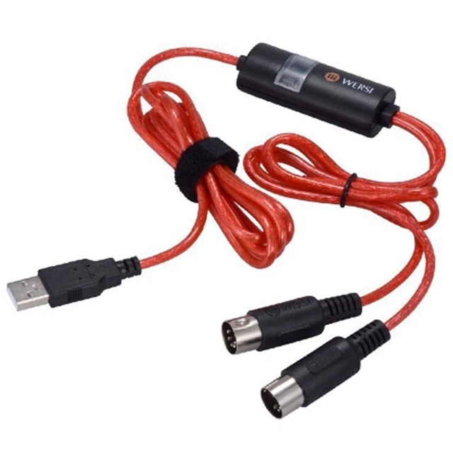 5-Pin Midi to USB In-Out Cable Adapter Converter for Windows Ios Laptop to  J6B5