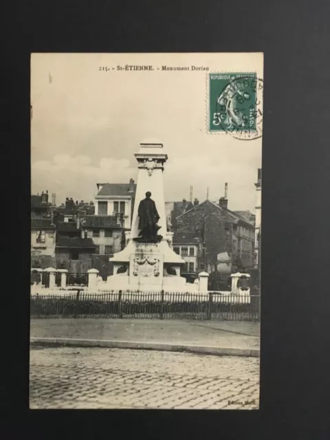 Carte Postale Ancienne 1908 SAINT ETIENNE - Monument Dorian