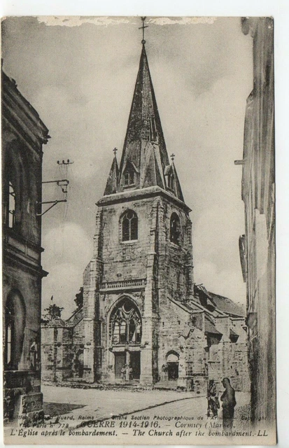 CORMICY - Marne - CPA 51 - ruines de guerre - l' église