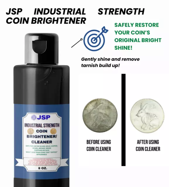 JSP Coin Brightener and Cleaner for Gold Silver Copper Nickel Bars Jewelry MS70