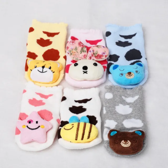 New Baby Girls Boys Animal Anti-Slip Slipper Socks 0-6,6-12 Months