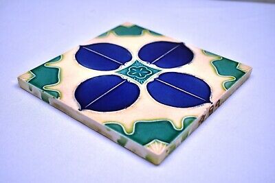 Vintage Tile Art Nouveau Japan Majolica Porcelain Danto Kaisha Collectibles "I89 3