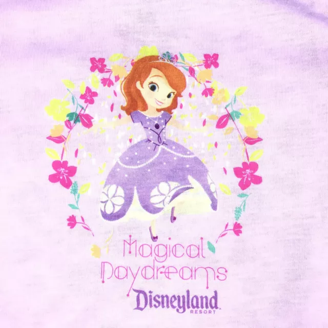 Disney Parks Toddler Purple Short Sleeve Sofia Disneyland DLR Floral Shirt Sz 2T 3