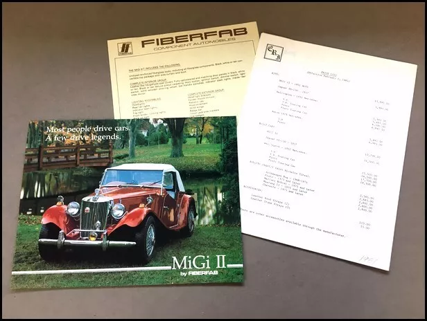 1981 Fiberfab Migi II MG TF Replica 12-page Original Car Sales Brochure Catalog