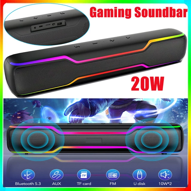 WIRELESS SOUNDBAR SUBWOOFER Speaker Computer Bluetooth Sound Bar Home ...