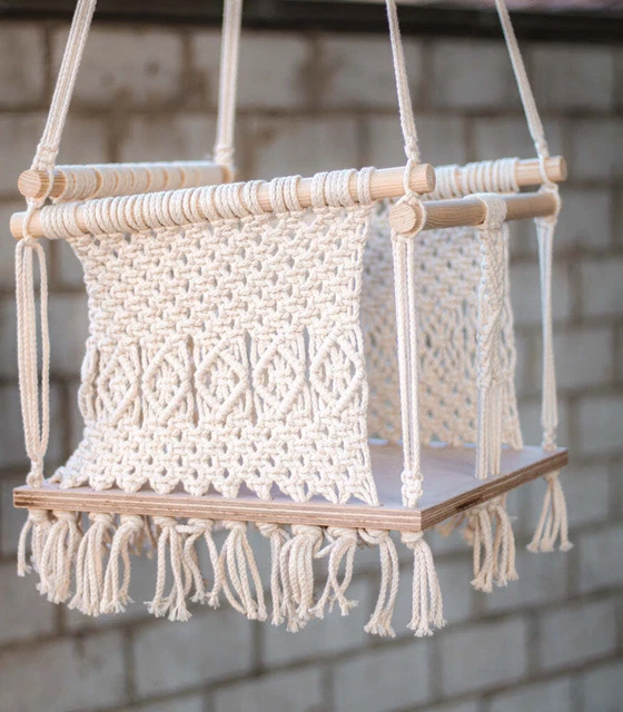 Columpio de bebé macramé hecho a mano